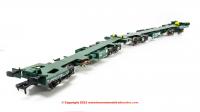 OO-FWA-4101B Revolution Trains FWA Ecofret Container Flat in VTG Green (Freightliner) - twin pack
